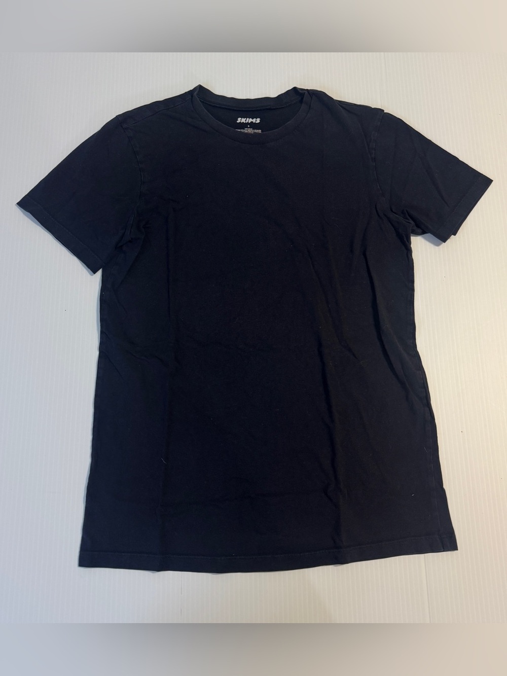 Skims Black Cotton Jersey Crew Neck Fitted Baby Tee Minimalist Basics Size Small